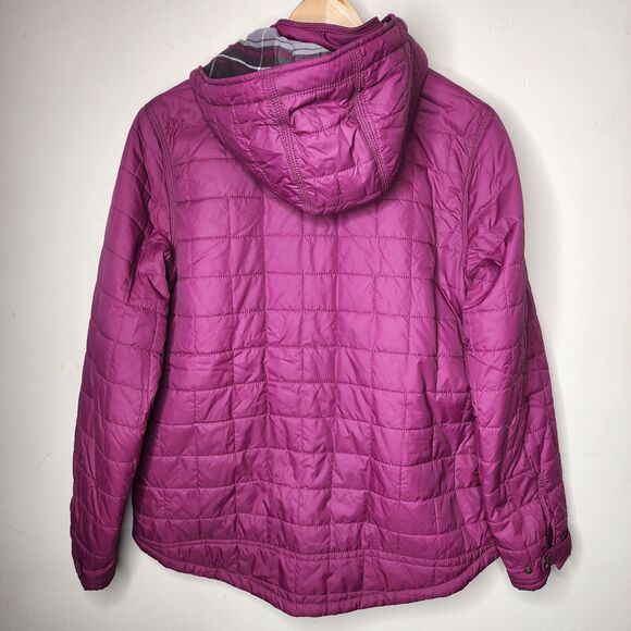 Carhartt Womens Puffer Jacket Flannel Lined Hooded Purple Pink Size Medium - Picture 5 of 14
